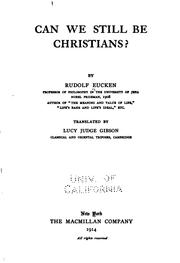 Cover of: Can we still be Christians? by Rudolf Eucken