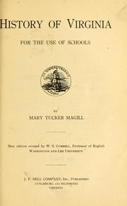 Cover of: History of Virginia for the use of schools by Mary Tucker Magill