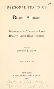 Cover of: Personal traits of British authors.