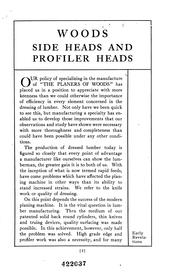 Cover of: Woods side heads and profiler heads ... by Woods, S. A., Machine Co., Woods, S. A., Machine Co.