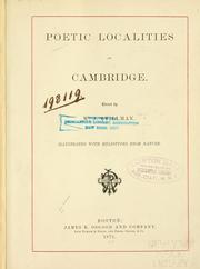 Cover of: Poetic localities of Cambridge.