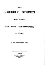 Neue lykische studien by Moriz Wilhelm Constantin Schmidt