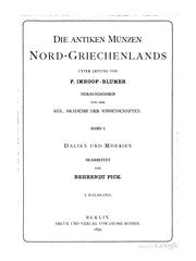 Cover of: Die Antiken münzen Nord-Griechenlands by unter Leitung von F. Imhoof-Blumer herausgegeben von der Königliche Akademie der Wissenschaften.