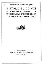 Cover of: Historic buildings now standing in New York, which were erected prior to eighteen hundred. by 