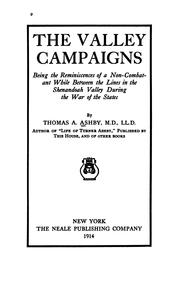 Cover of: The Valley campaigns by Thomas A. Ashby