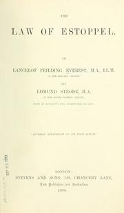 Cover of: The law of estoppel