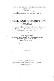 Cover of: Travel and description, 1765-1865: together with a list of county histories, atlases, and biographical collections and a list of territorial and state laws