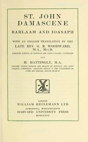 Cover of: St. John Damascene: Barlaam and Ioasaph