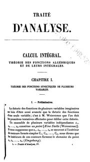 Cover of: Traité d'analyse by Laurent, H.