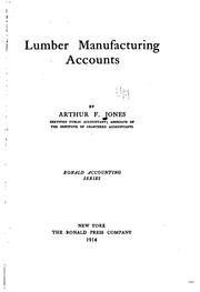 Cover of: Lumber manufacturing accounts by Arthur Francis Jones