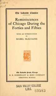 Cover of: ... Reminiscences of Chicago during the forties and fifties