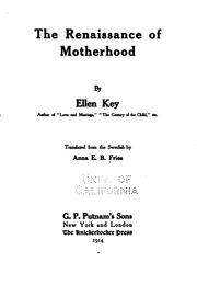 Cover of: The renaissance of motherhood