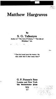 Cover of: Matthew Hargraves by S. G. Tallentyre