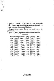 Vital records of Granville, Massachusetts, to the year 1850 by Granville (Mass. : Town)