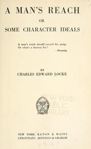 Cover of: A man's reach: or, Some character ideals