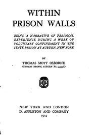 Cover of: Within prison walls | Thomas Mott Osborne