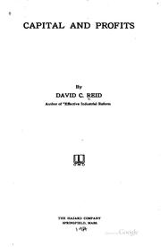 Cover of: Capital and profits | Reid, David C.