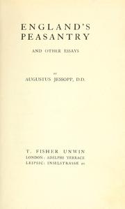 Cover of: England's peasantry and other essays