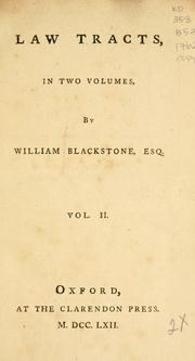 Cover of: Law tracts by Sir William Blackstone