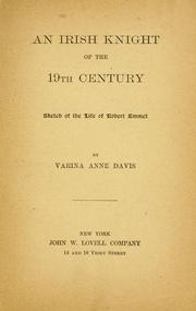 Cover of: An Irish knight of the 19th century by Varina Anne Davis