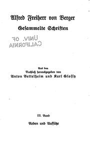 Cover of: Gesammelte schriften