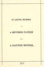 Cover of: In loving memory of a revered father and a sainted mother. by Searight, James A.