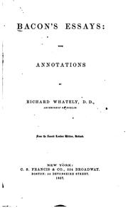 Cover of: Bacon's Essays