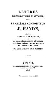 Cover of: Vies de Haydn, de Mozart et de Métastase
