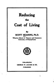 Cover of: Reducing the cost of living