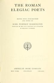 Cover of: Roman elegiac poets | Karl Pomeroy Harrington