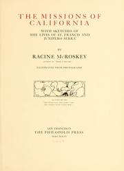 The missions of California by Racine McRoskey