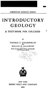 Cover of: Introductory geology: a text-book for colleges