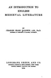 Cover of: An introduction to English medieval literature by Charles Sears Baldwin