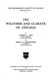 Cover of: The weather and climate of Chicago