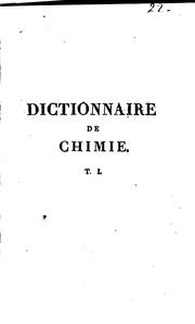 Cover of: Dictionnaire de chimie by M. H. Klaproth