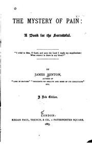 Cover of: The mystery of pain by Hinton, James