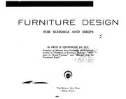 Cover of: Furniture design for schools and shops | Fred D. Crawshaw