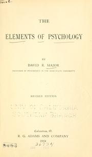 Cover of: The elements of psychology