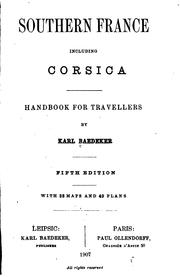 Cover of: Southern France, including Corsica: handbook for travellers