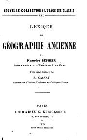 Cover of: Lexique de géographie ancienne by Maurice Besnier