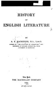 Cover of: History of English literature by Mackenzie, Alastair St. Clair