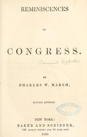Cover of: Reminiscences of Congress.
