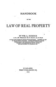 Cover of: Handbook of the law of real property | William L. Burdick