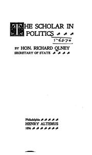 Cover of: The scholar in politics