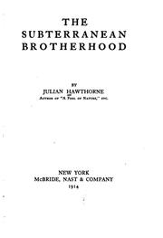 Cover of: The subterranean brotherhood