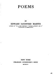 Cover of: Poems | Martin, Edward Sandford