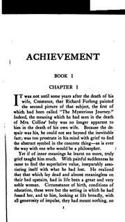 Cover of: Achievement by Ernest Temple Thurston