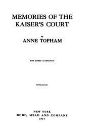 Cover of: Memories of the Kaiser's court