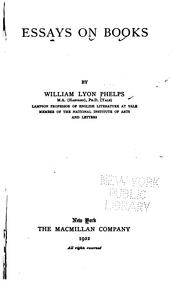 Cover of: Essays on books by William Lyon Phelps