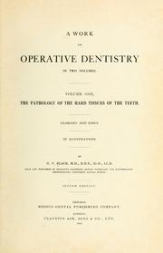 Cover of: A work on operative dentistry... by Greene Vardiman Black